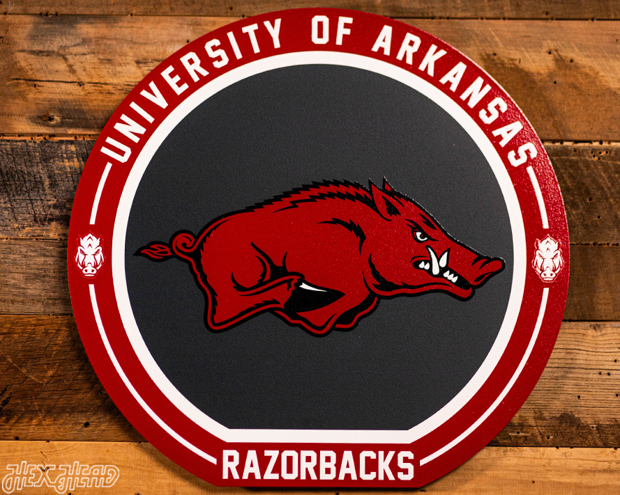 VARSITY Collection- SINGLE Layer Arkansas Razorbacks Metal Wall Art
