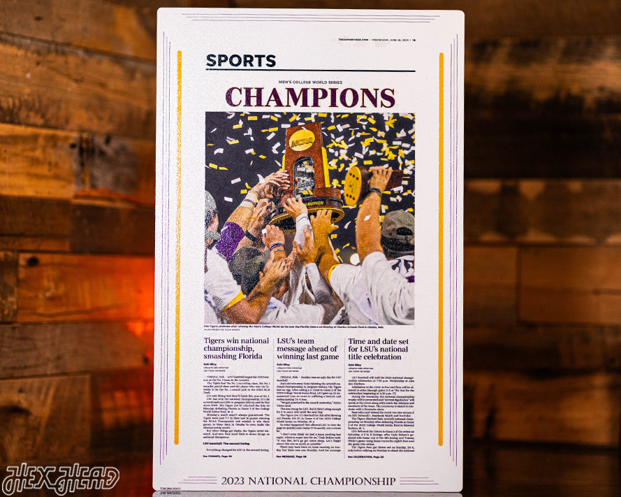 Daily Advertiser LSU Tigers 2023 NATIONAL CHAMPIONS Front Page - June 28, 2023