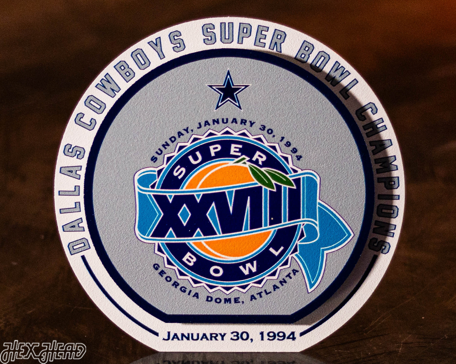 Dallas Cowboys XXVIII Super Bowl "Double Play" On the Shelf or on the Wall Art