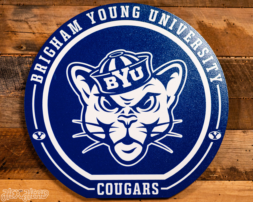 VARSITY Collection- SINGLE Layer BYU Cougars Metal Wall Art