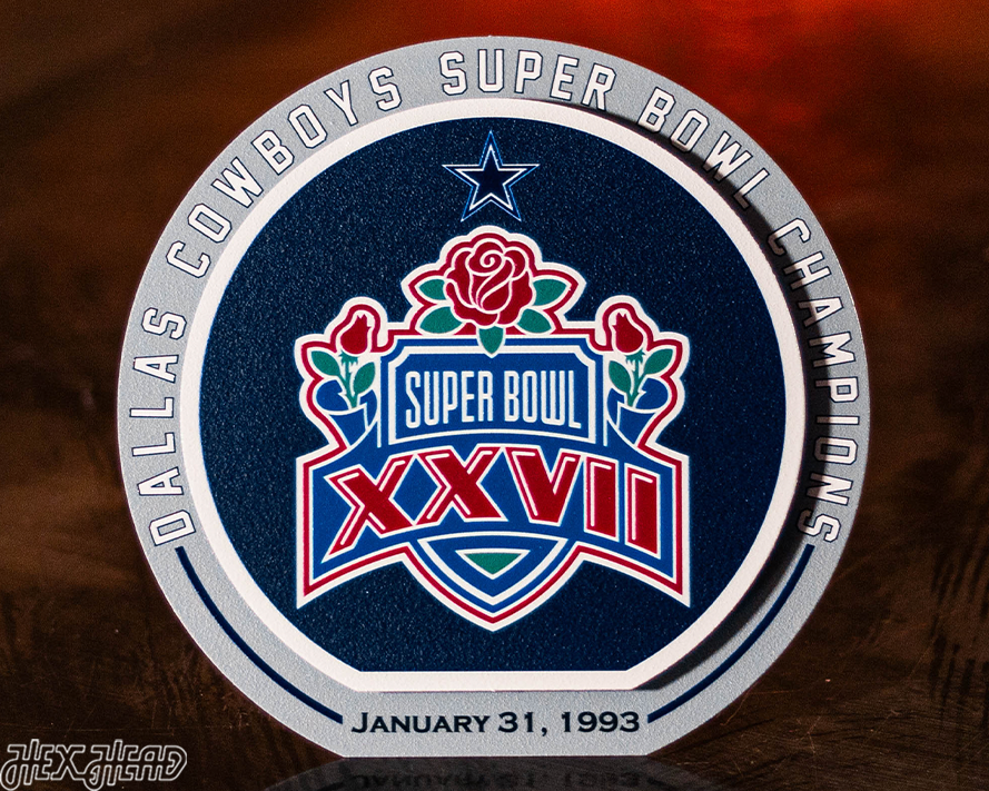 Dallas Cowboys XXVII Super Bowl "Double Play" On the Shelf or on the Wall Art