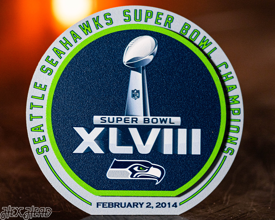 Seattle Seahawks Super Bowl XLVIII "Double Play" On the Shelf or on the Wall Art