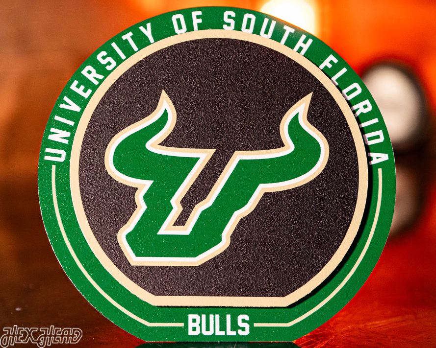 South Florida Bulls "Double Play" On the Shelf or on the Wall Art