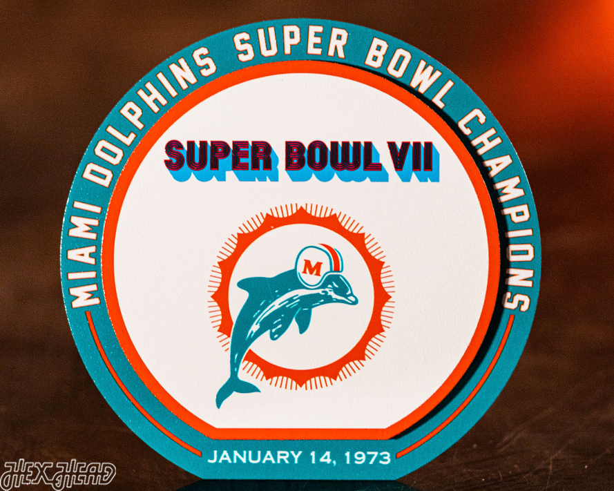 Miami Dolphins Super Bowl VII "Double Play" On the Shelf or on the Wall Art