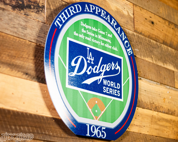 VARSITY Collection- SINGLE Layer Los Angeles Dodgers 1965 World Series Wall Art