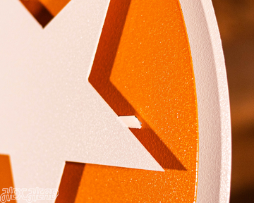 Tennessee Tri Star Orange with Vintage White 3D Metal Wall Art