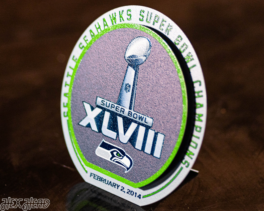 Seattle Seahawks Super Bowl XLVIII "Double Play" On the Shelf or on the Wall Art