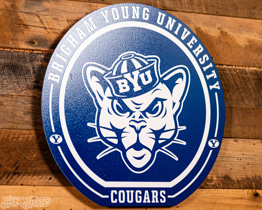 VARSITY Collection- SINGLE Layer BYU Cougars Metal Wall Art