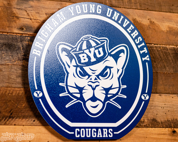 VARSITY Collection- SINGLE Layer BYU Cougars Metal Wall Art