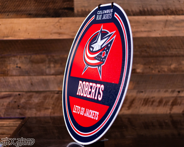 Columbus Blue Jackets Personalized Monogram Metal Art