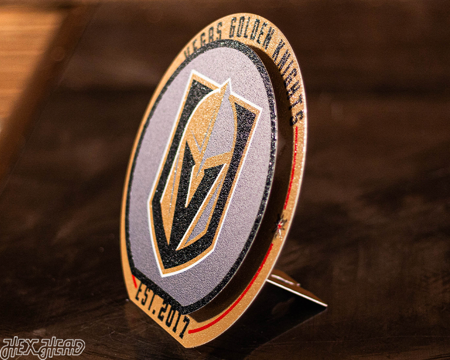 Vegas Golden Knights "Double Play" On the Shelf or on the Wall Art