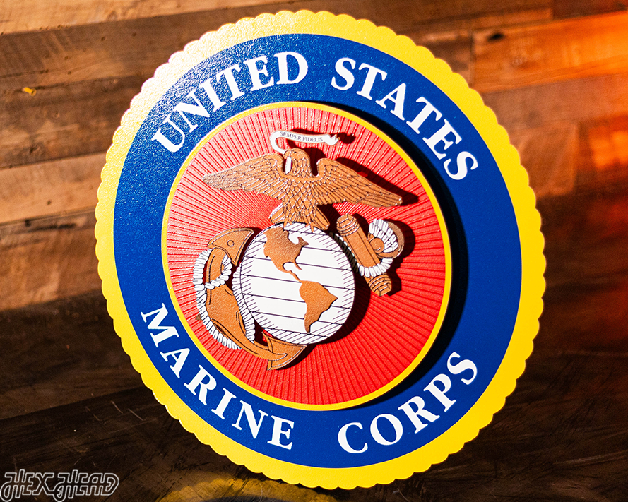 United States Marine Corps Seal 3D Vintage Metal Wall Art