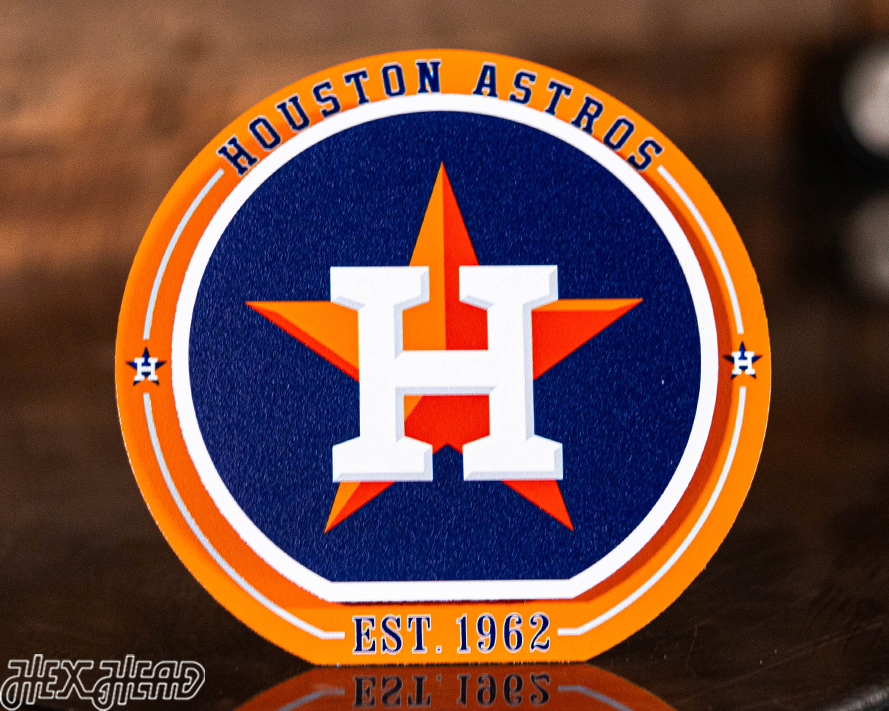 Houston Astros "Double Play" On the Shelf or on the Wall Art