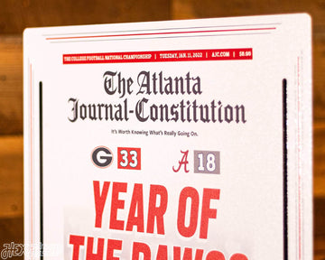 Atlanta Journal Constitution Georgia Bulldogs 2021 Football National Champions Front Page - JAN 11, 2022