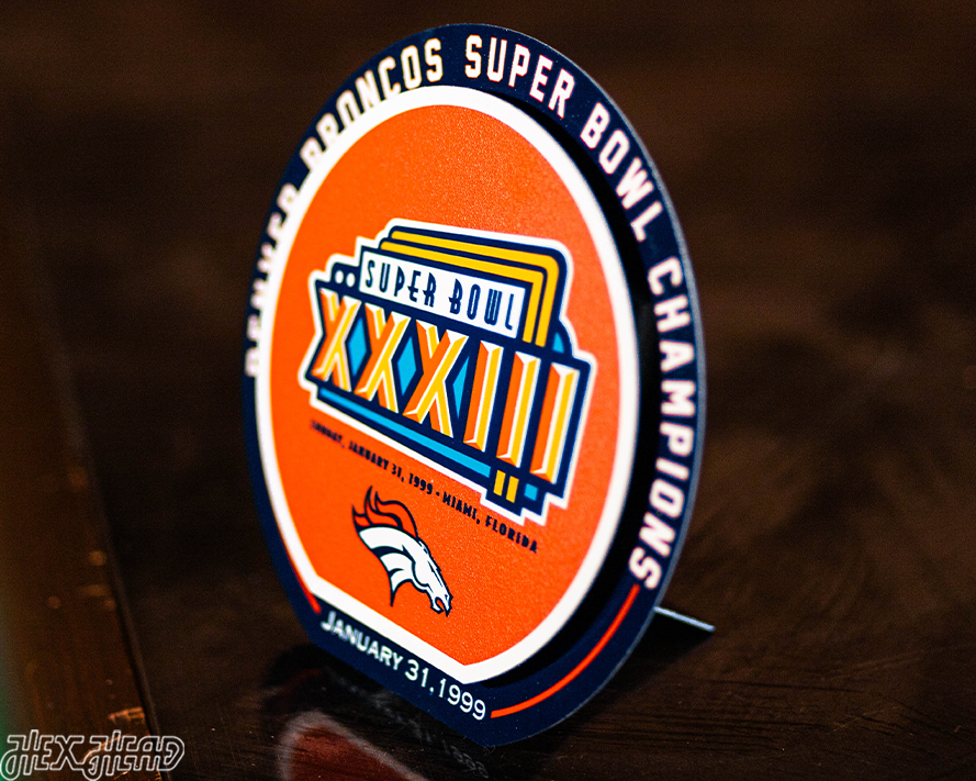 Denver Broncos Super Bowl XXXIII "Double Play" On the Shelf or on the Wall Art