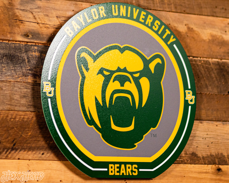 VARSITY Collection- SINGLE Layer Baylor Bears Metal Wall Art