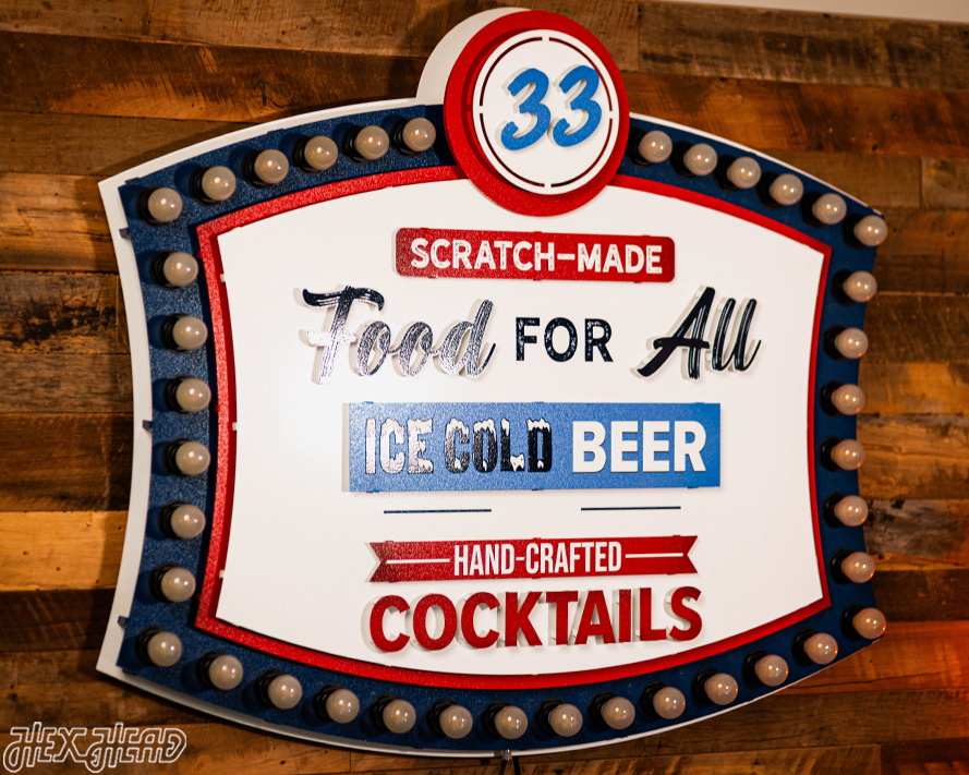 Bubba's 33 Lighted 3D Metal Wall Art