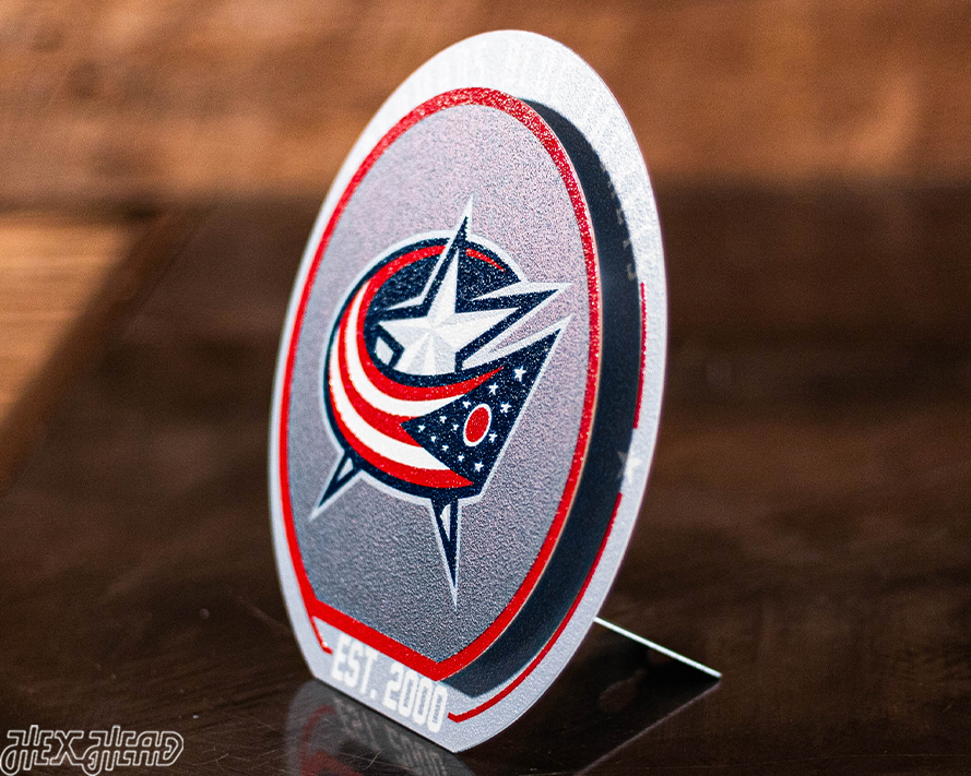 Columbus Blue Jackets "Double Play" On the Shelf or on the Wall Art