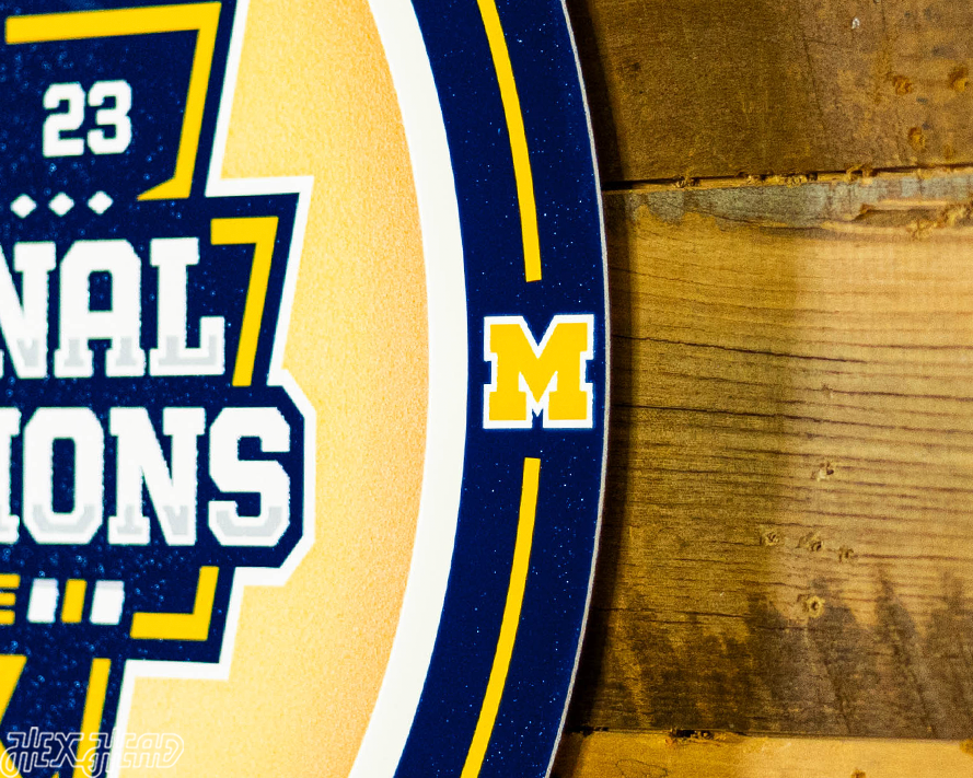 VARSITY Collection- SINGLE Layer Michigan Wolverines 2023 National Champions Metal Wall Art