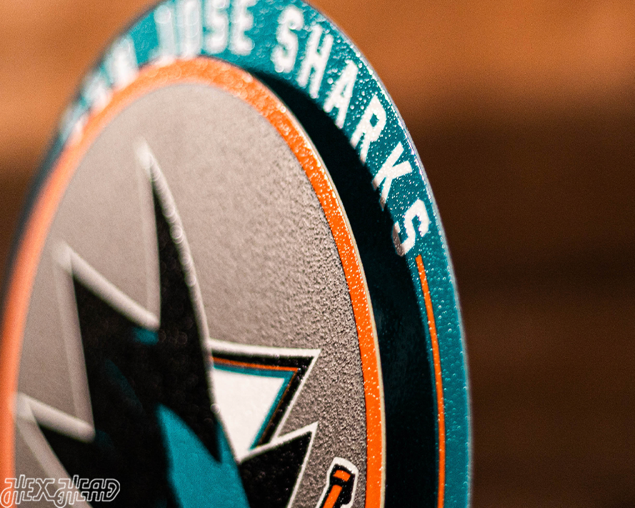 San Jose Sharks "Double Play" On the Shelf or on the Wall Art