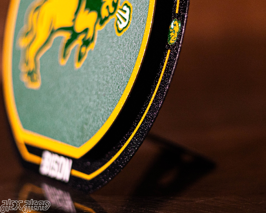 North Dakota State Bison "Double Play" On the Shelf or on the Wall Art