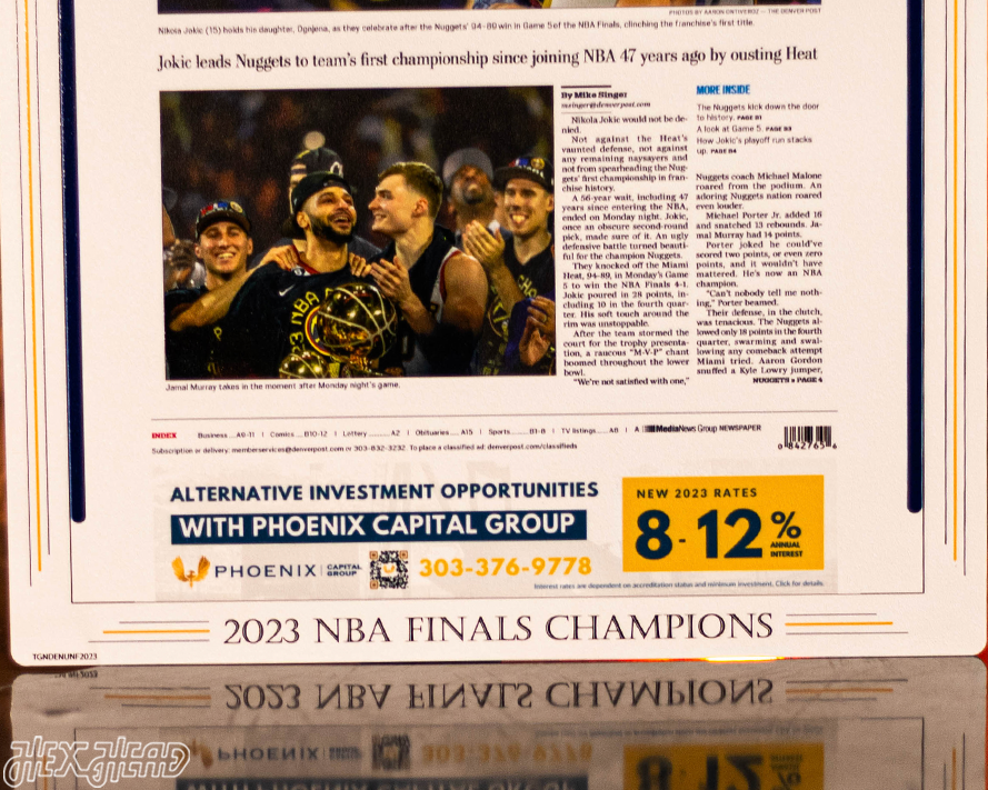 The Denver Post Nuggets 2023 NBA FINALS Front Page - JUNE 13, 2023