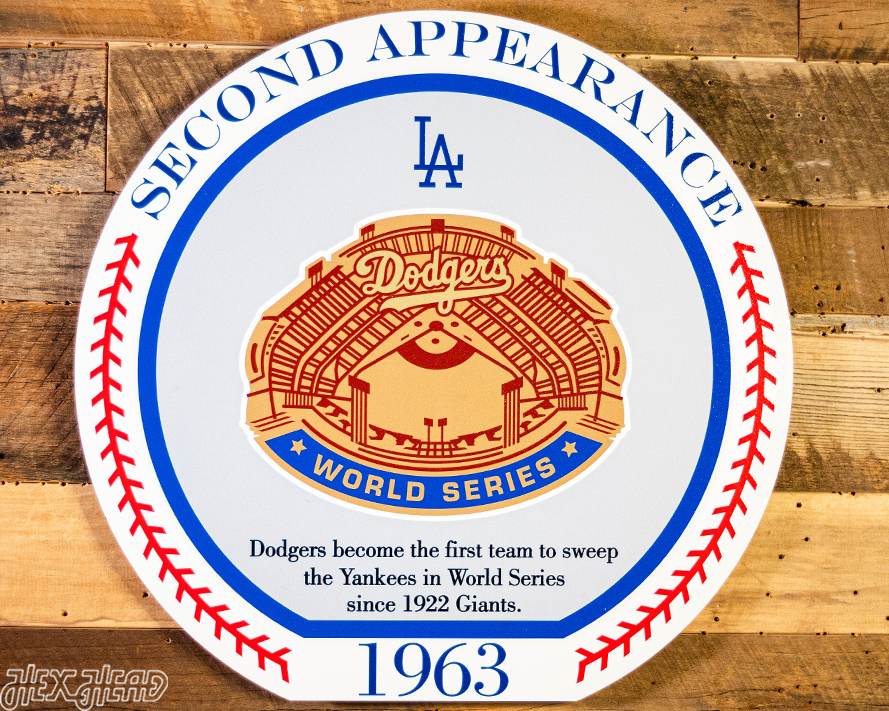 VARSITY Collection- SINGLE Layer Los Angeles Dodgers 1963 World Series Wall Art