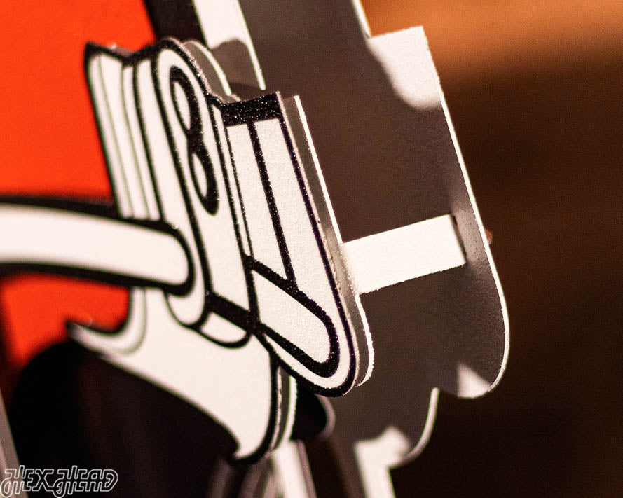 Cleveland Browns BLITZ COLLECTION -NEW Design!  8 LAYER 3D Vintage Metal Wall Art