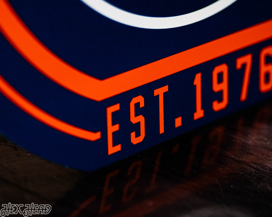 VARSITY Collection- SINGLE layer Edmonton Oilers Metal Wall Art