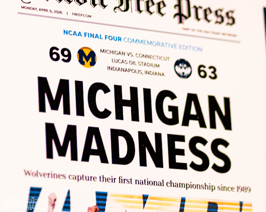 Detroit Free Press Michigan Wolverines 2026 Men's Basketball National Champions Front Page - APRIL 6, 2026