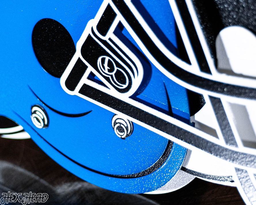 Detroit Lions BLITZ Collection - 8 Layer Alternate Helmet 3D Vintage Metal Wall Art