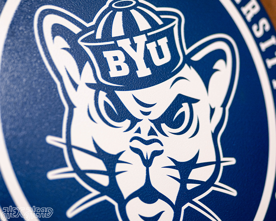 VARSITY Collection- SINGLE Layer BYU Cougars Metal Wall Art