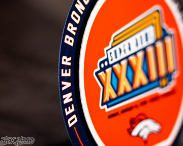 Denver Broncos Super Bowl XXXIII "Double Play" On the Shelf or on the Wall Art
