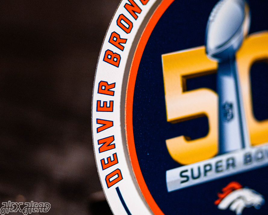 Denver Broncos Super Bowl 50 "Double Play" On the Shelf or on the Wall Art