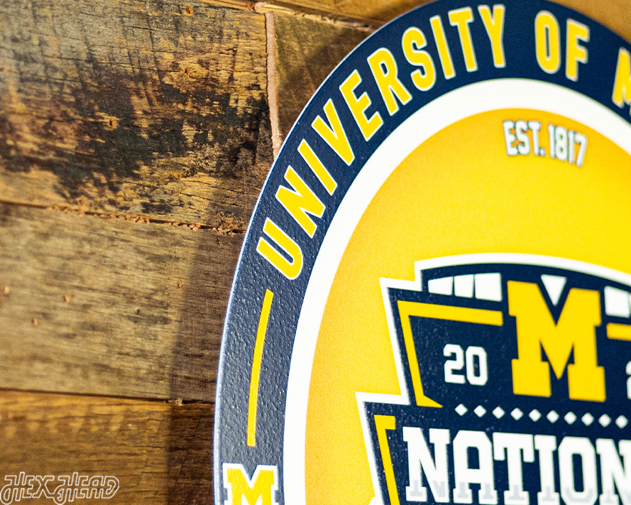 VARSITY Collection- SINGLE Layer Michigan Wolverines 2023 National Champions Metal Wall Art