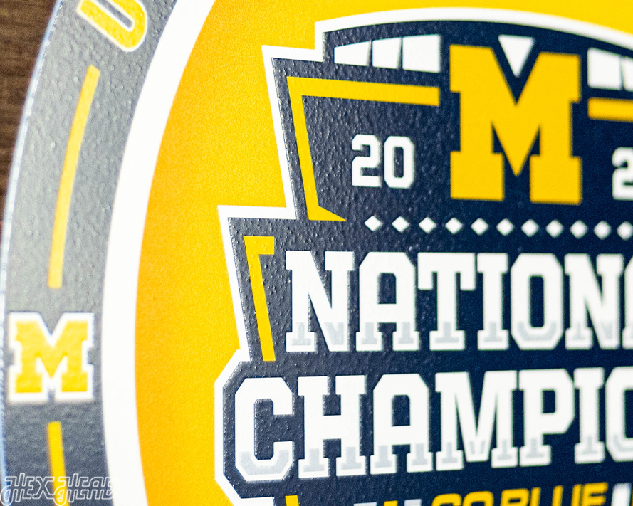 VARSITY Collection- SINGLE Layer Michigan Wolverines 2023 National Champions Metal Wall Art