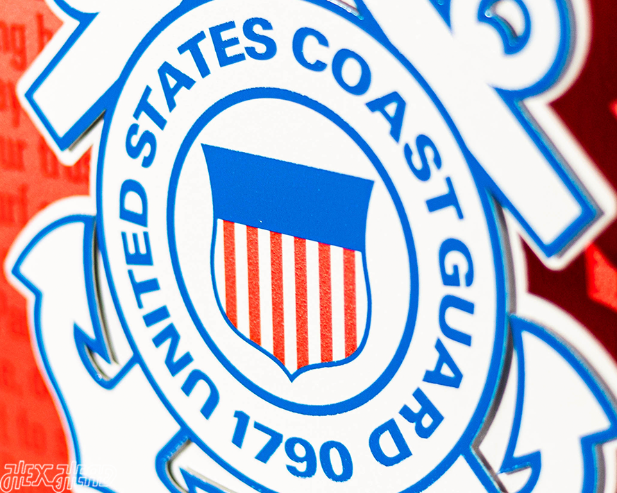 United States Coast Guard CRAFT SERIES 3D Embossed Metal Wall Art
