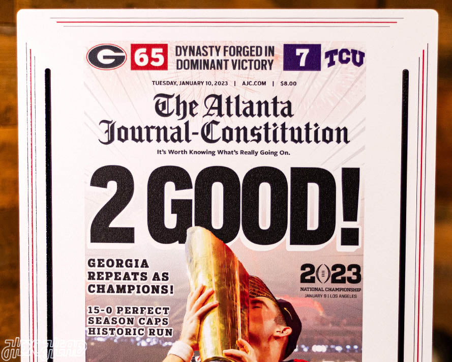 Atlanta Journal Constitution Georgia Bulldogs 2023 Football National Champions Front Page - JAN 10, 2023