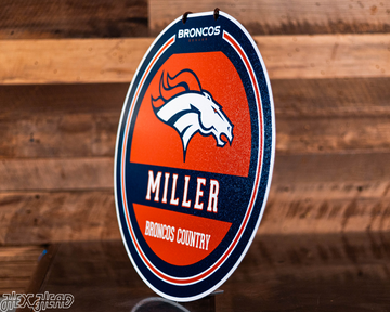 Denver Broncos Personalized Monogram Metal Art