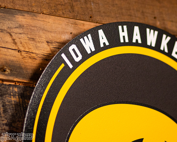VARSITY Collection- SINGLE Layer Iowa Hawkeyes Metal Wall Art