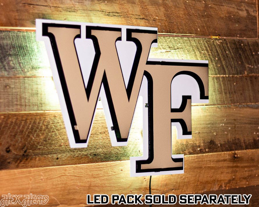 Wake Forest Demon Deacons 3 layer "WF" 3D Metal Wall Art