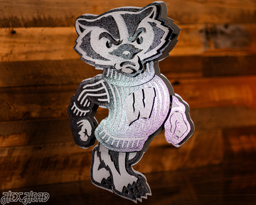 MONOCHROME -  Wisconsin "BADGER"  3D Vintage Metal Wall Art