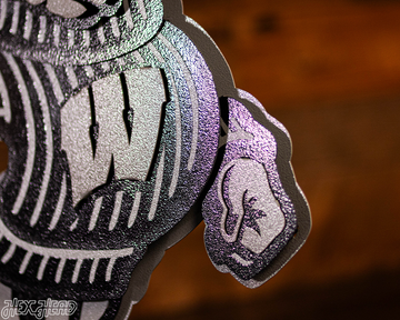 MONOCHROME -  Wisconsin "BADGER"  3D Vintage Metal Wall Art