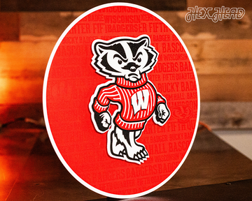 Wisconsin Badgers CRAFT SERIES 3D Embossed Metal Wall Art
