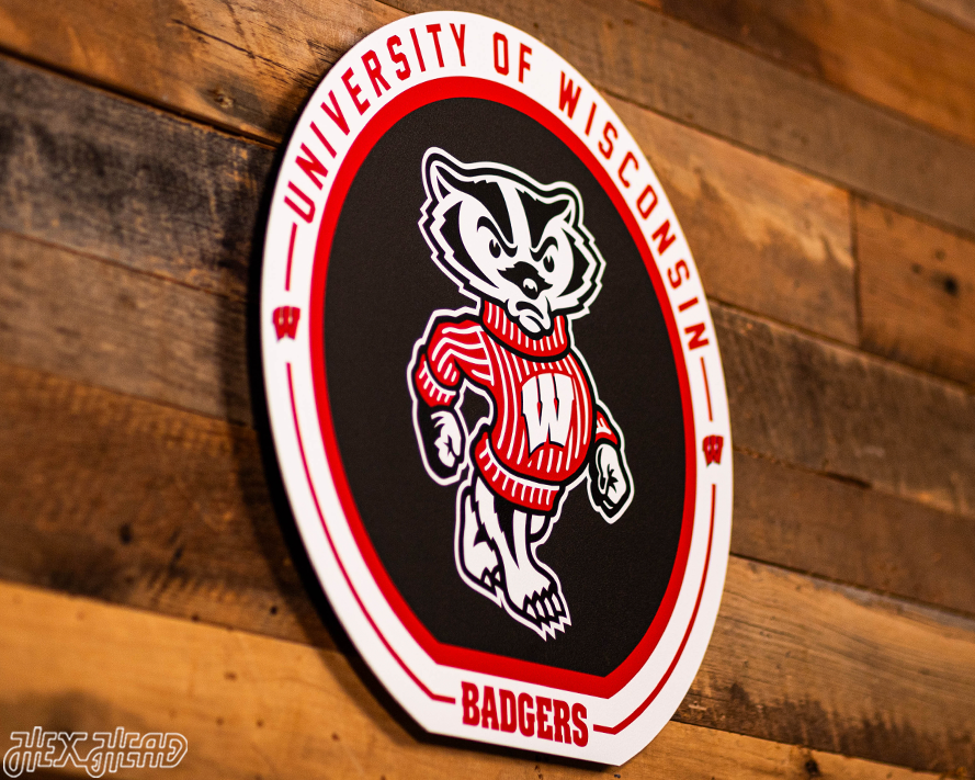 VARSITY Collection- SINGLE Layer Wisconsin Badgers Metal Wall Art