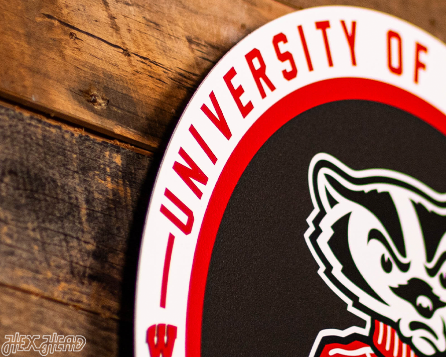 VARSITY Collection- SINGLE Layer Wisconsin Badgers Metal Wall Art