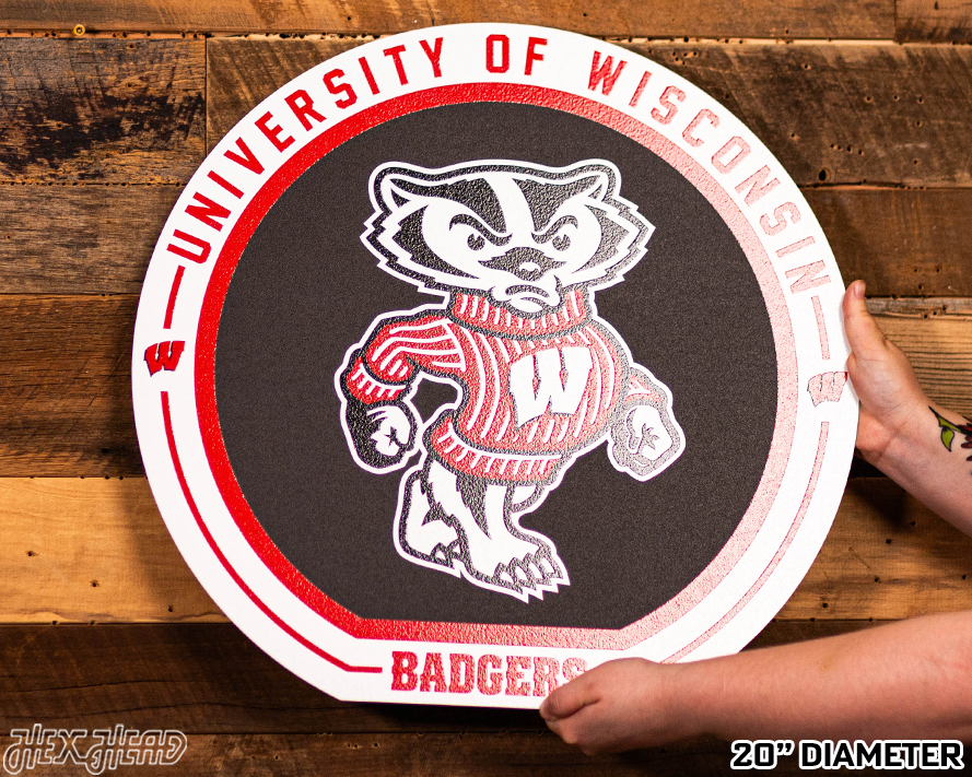 VARSITY Collection- SINGLE Layer Wisconsin Badgers Metal Wall Art