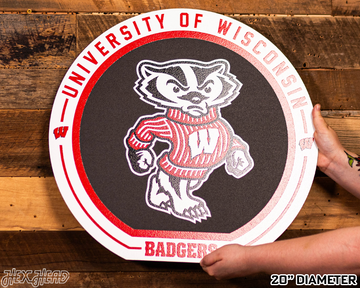 VARSITY Collection- SINGLE Layer Wisconsin Badgers Metal Wall Art