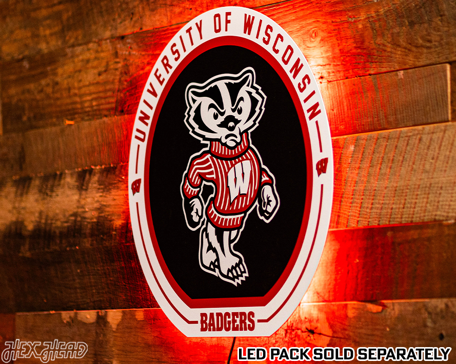 VARSITY Collection- SINGLE Layer Wisconsin Badgers Metal Wall Art