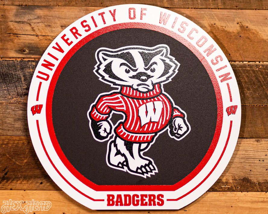 VARSITY Collection- SINGLE Layer Wisconsin Badgers Metal Wall Art